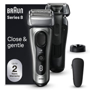 Braun Series 8 8517s front view showing ergonomic shape and travel case benefit