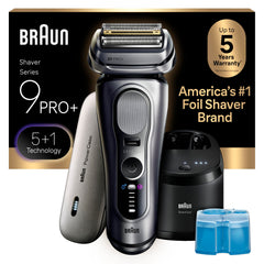 Braun front view showing sleek shaver design and ergonomic grip benefit