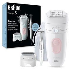 Braun Silk-épil 5 front view showing ergonomic grip and epilation head for precise removal