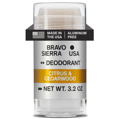 Bravo Sierra front packaging showing stick and citrus cedarwood scent benefit