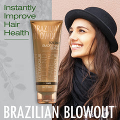 BRAZILIAN BLOWOUT applied during blowdry showing smoother, shinier hair