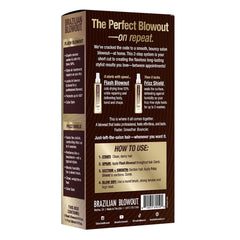 BRAZILIAN BLOWOUT bottles beside everyday items for size comparison and travel convenience