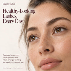 BreeMuse ingredient label showing peptides, biotin, and hyaluronic acid