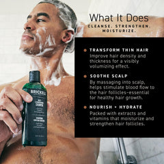 Brickell Men’s bottle label with ingredients list visible, highlighting natural actives