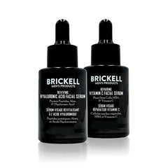 Brickell Men's Products front packaging showing both day and night serums for quick routine setup