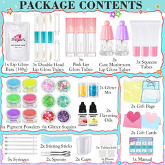 BRIPATI components laid out displaying pigments, glitters, tubes for easy crafting