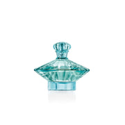 Britney Spears Curious front bottle showing elegant aqua glass and wearable scent