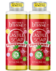 Brittanie's front packaging peppermint 32 oz showing label and bottle for clear identification