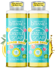 Brittanie's bottle front packaging showing lemon sage scent and volume benefit