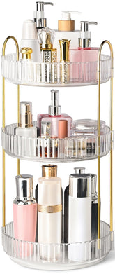 Brothersbox clear organizer front view showing tidy cosmetics and easy reach