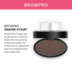 BrowPro Simone close-up of stamp texture and powder seal demonstrating smooth application