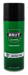 Brut close-up of aerosol nozzle highlighting controlled spray and quick-dry benefit