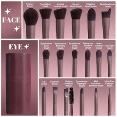 BS-MALL full 18-piece brush collection laid out for versatile makeup routines