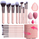 BS-MALL front view of pink brush set showing complete kit and organized storage