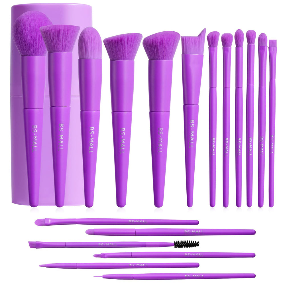 BS-MALL front packaging showing full purple brush set and case, organized for travel