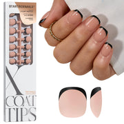 BTArtboxnails front packaging showing black French tips and benefit of complete kit