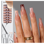 BTArtboxnails front packaging showing 160-piece brown French coffin set and neat presentation