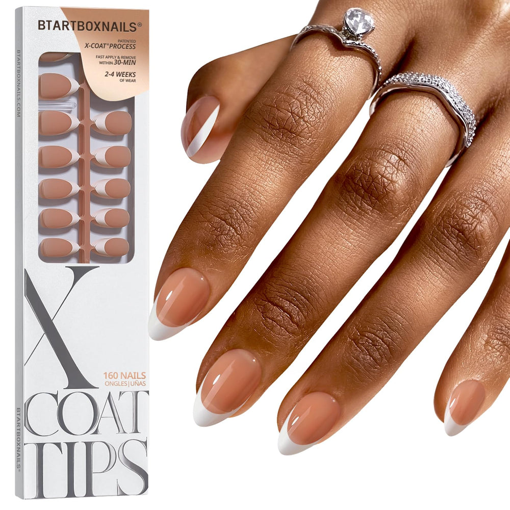 BTARTBOXNAILS front packaging display showing full 160-piece kit and benefits