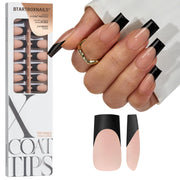 BTArtboxnails front packaging showing black French tips and benefit of ready-to-wear