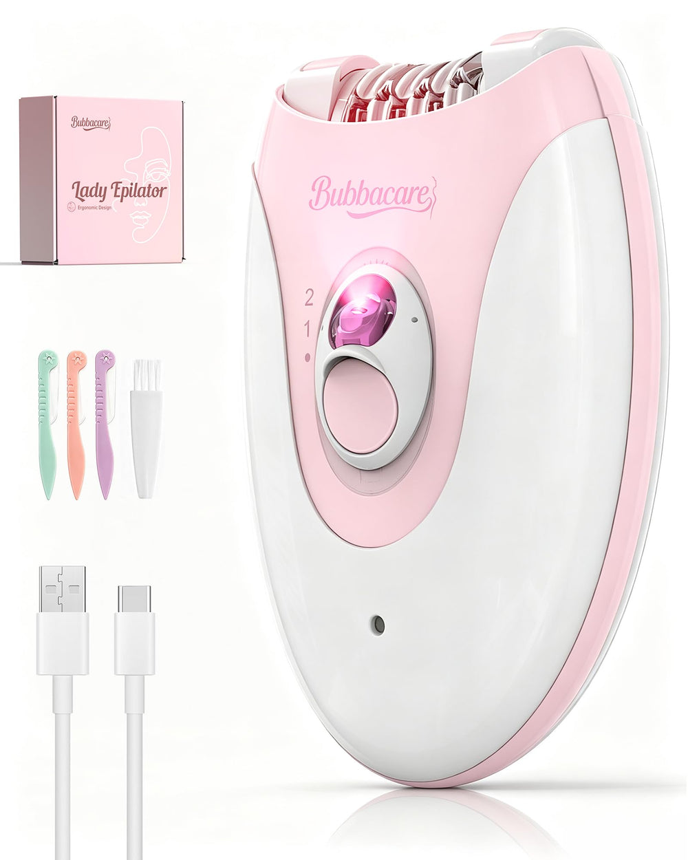 Bubbacare front view showing compact ergonomic design and portability benefit