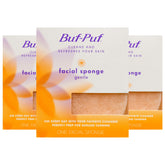 Buf-Puf front packaging showing three sponges and product name for clear identification