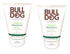 Bulldog Skincare for Men front packaging showing two 3.3 fl oz bottles and value pack benefit