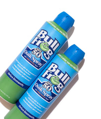 Bullfrog spray texture on arm illustrating fast-drying non-greasy finish