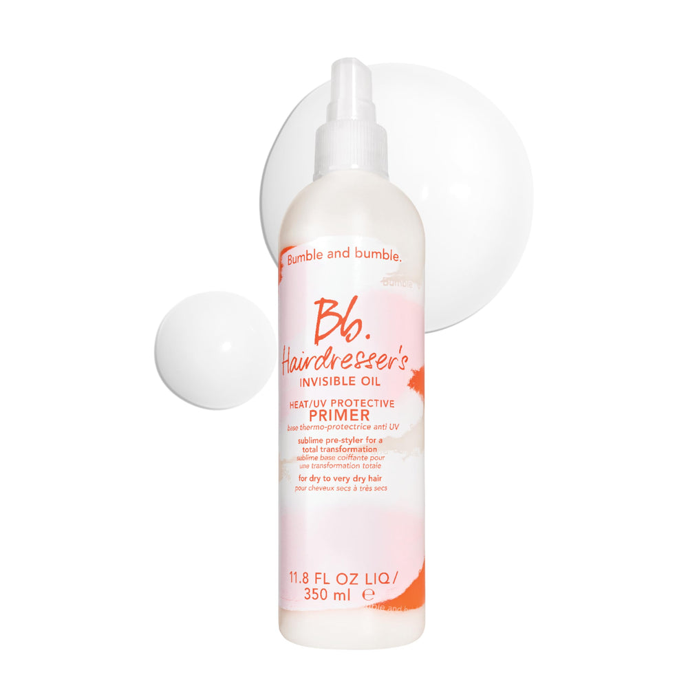 Bumble and bumble front bottle view showing sleek primer and easy use
