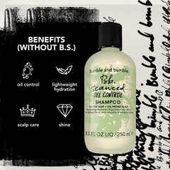 Bumble and bumble bottle on shelf suggesting easy daily oil control