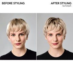 Bumble and bumble styled short hair side profile showing defined texture