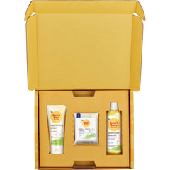 Burt's Bees lavender 2-in-1 shampoo and wash pump closeup highlighting gentle foam