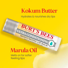 Burt's Bees Beeswax tube close-up showing beeswax formula benefit