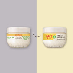 Burt's Bees open tub showing cream texture for deep overnight hydration