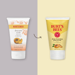 Burt's Bees open tube with creamy scrub texture for gentle exfoliation