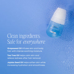 Person applying Bushbalm oil to leg to soothe razor bumps and hydrate skin benefit