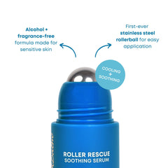 Bushbalm roller rescue serum texture on skin illustrating lightweight absorption