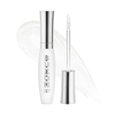 Buxom front packaging of clear peptide lip serum showing compact glossy tube and label benefit