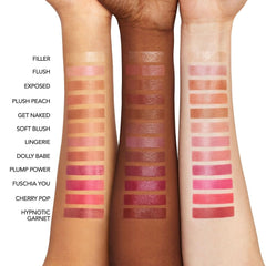 Buxom serum texture on hand demonstrating hydrating, non-sticky feel