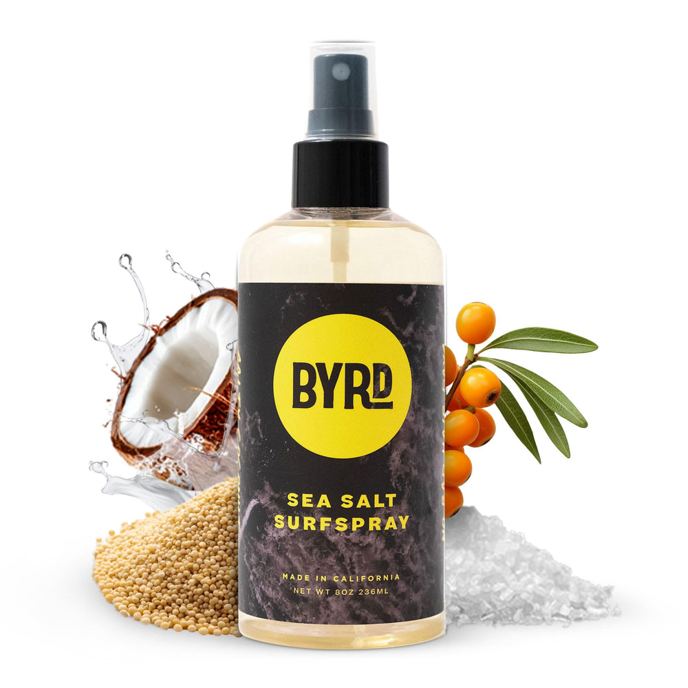 BYRD front packaging of Sea Salt Surfspray showing bottle and branding for easy recognition