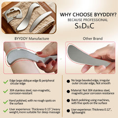 BYYDDIY close-up of C-shaped scraper showing ergonomic grip benefit