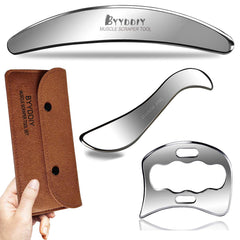 BYYDDIY front view of three-piece scraper set, durable clinic-grade tool