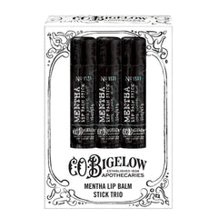 C. O. Bigelow lip balm applied on lips demonstrating cooling mint comfort