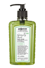 C. O. Bigelow front pump bottle showing product and easy dispensing benefit