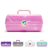 Caboodles front view of Bubblegum Marble case showing compact design and visible storage