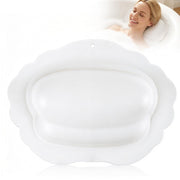 CabyGift front view of white bath pillow showing shape and secure fit benefit