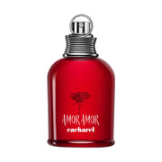 Cacharel Amor Amor front bottle showing vibrant red glass for romantic appeal
