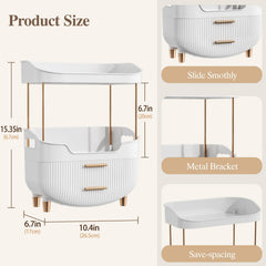 caktraie open drawer with cosmetics shows easy-access organization