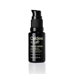 Caldera + Lab front tube view showing compact 0.5 fl oz bottle and branding benefit: easy storage