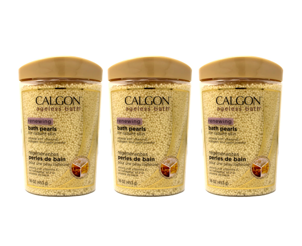 Calgon front packaging showing three 16 oz tubs and clear labeling for easy stocking