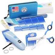 CALMING CLIPPER front packaging showcasing kit contents and calm haircut benefits